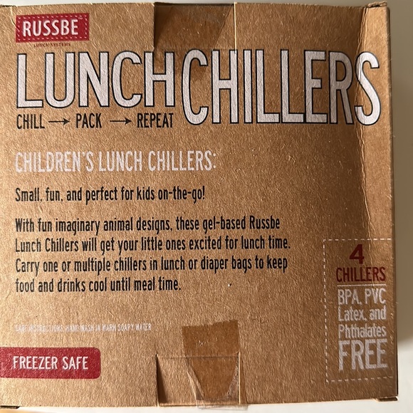 Russbe Lunch Chillers…PANDA design ice packs for Kids lunchboxes set of 4 - Picture 2 of 2